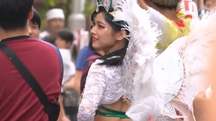 Japanese girl dancing samba