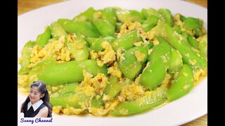 บวบผัดไข่ : Stir Fried Zucchini with Eggs l Sunny Thai Food