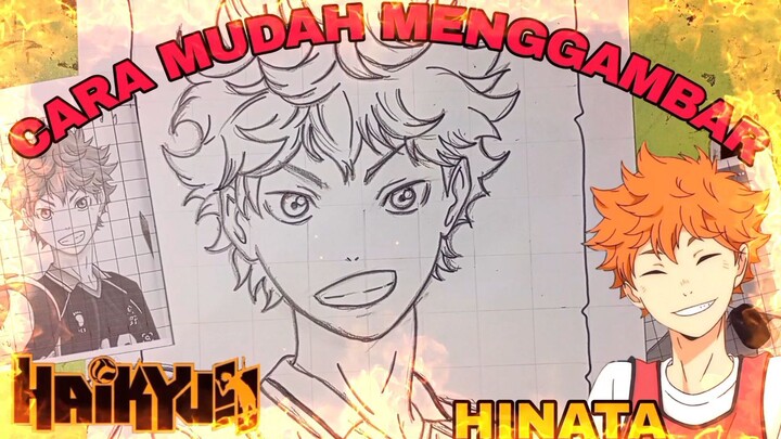 cara yang sangat mudah menggambar anime HAIKYUU, HINATA