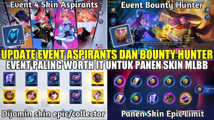 UPDATE EVENT ASPIRANTS & BOUNTY HUNTER! AUTO PANEN SKIN EPIC LIMIT PAKAI TOKEN DRAW GRATIS - MLBB
