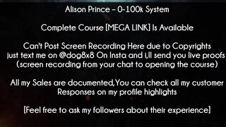 Alison Prince Course 0-100k System download