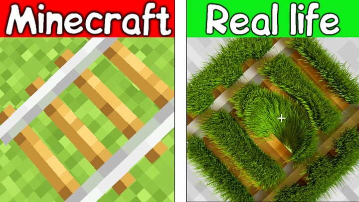 GRASS - Minecraft Vs Realistic
