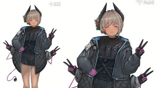 Menggambar character Ark Nights RADIAN fan Art.