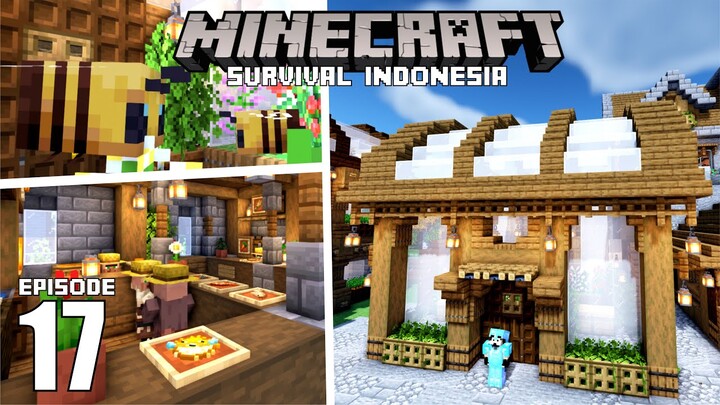 Membangun Habitat untuk Lebah & Mendekorasi Pasar Villager - Minecraft Survival Indonesia (Ep.17)