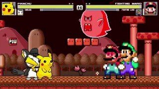 AN Mugen Request #1885: Pikachu & Emolga VS Fighting Mario & Fighting Luigi