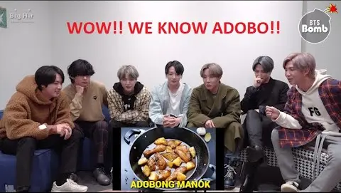 BTS Reacts 😍❤😍🤣to Filipino FOOD and they LOVE ADOBO!!!