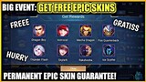 NEW FREE EPIC SKIN MLBB | BIG EVENTS LIMITED TIME ONLY HURRY! | MOBILE LEGENDS 2021