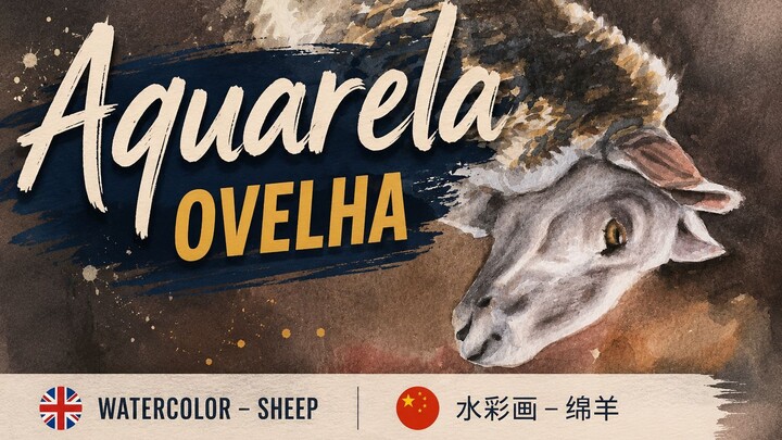 AQUERELA ovelha - watercolor sheep