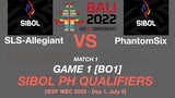 SLS vs PhantomSix Game 1 IESF WEC 2022 SIBOL PH QUALIFIERS Day 1