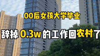 我 00后 大学刚毕业 辞掉了0.3w工作回农村了