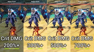 Dehya Crit DMG 200% vs 300% vs 500% vs 700% - Genshin Comparison