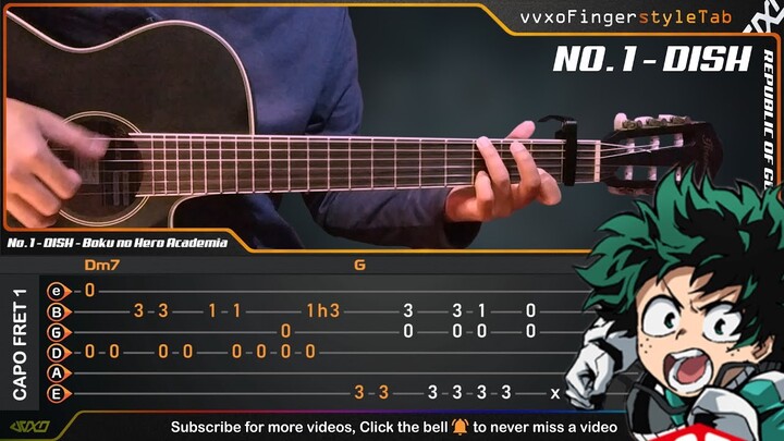 My Hero Academia Season 5 (Opening) - No. 1 - DISH - Fingerstyle Guitar Cover | TAB Tutorial