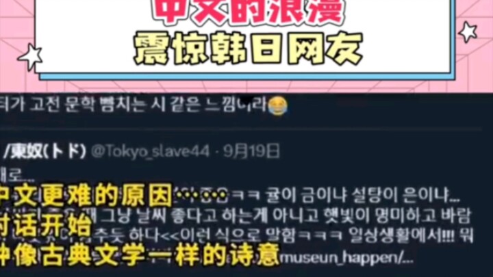Chinese is truly romantic—no wonder Japanese and Korean netizens are blown away! Chinese is vast and