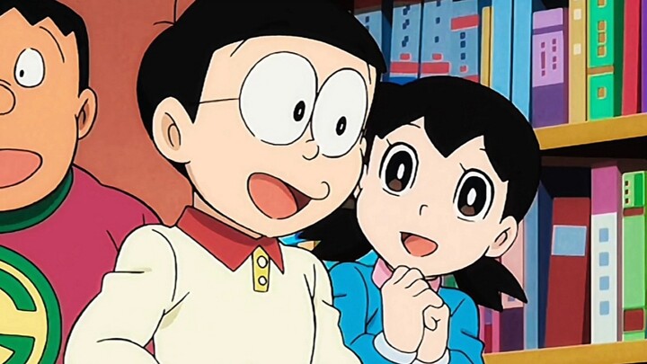 It turns out that Doraemon only plays a supporting role in Nobita's pursuit of Shizuka.