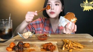 Hamburger, gà viên chiên sốt đủ vị, khoai chiên 6 #amthuc