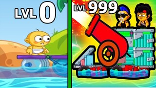Đại Chiến Bắn Tầu Giữa Siêu Cùi Bắp Tàu Ve Chai Và Tàu Chiến Pháo - Raft War - Top Game Android Ios