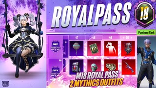 M18 Royal Pass 1 to 50 Rp Rewards | 2 Mythic Outfits |PUBGM/BGMI