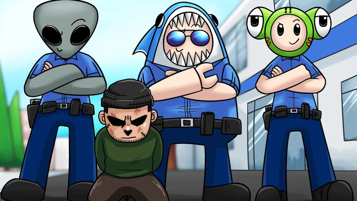 กบเลี่ยนหลามสร้างสถานีตำรวจจับคนร้าย! - Roblox