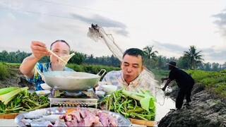 Lẩu Mắm Rau Đồng Hoành Tráng ! Sau Chuyến Đi Chài Cá Trúng Mánh | ATĐQ