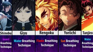 Breathing Techniques of Demon Slayer Characters | Demon Slayer: Kimetsu no Yaiba (MANGA SPOILERS)