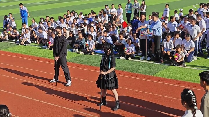 Transformed into a potato, but performed at the opening ceremony of the school sports meeting