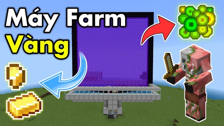 Hướng Dẫn Cách Làm Máy Farm Vàng Và Kinh Nghiệm Trong Minecraft PE 1.19 | Gold & XP Farm MC Bedrock
