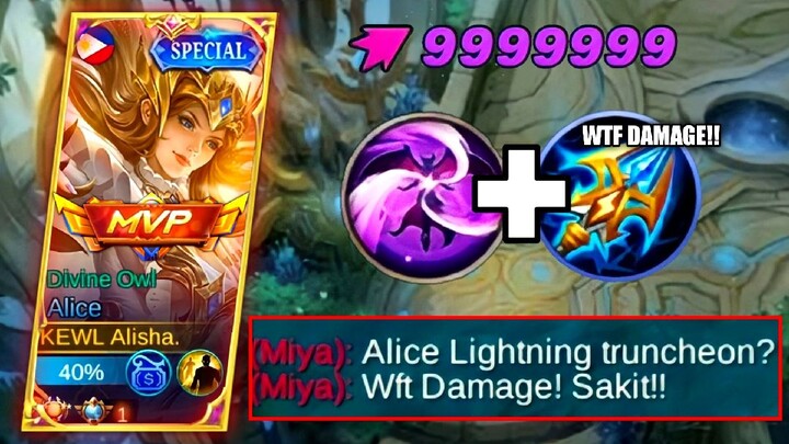 ALICE WITH LIGHTNING TRUNCHEON IS UNDERRATED BUT TOO MUCH DAMAGE (PLS TRY)-MLBB