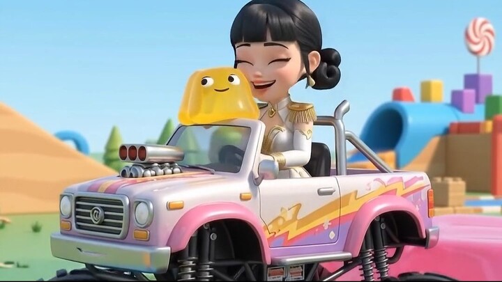 Zoey Drives Monster Truck Over Jelly!
