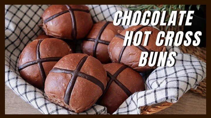 ขนมปัง Chocolate Hot Cross Buns | ขนมปังเทศกาลอีสเตอร์  , ขนมปังแพ