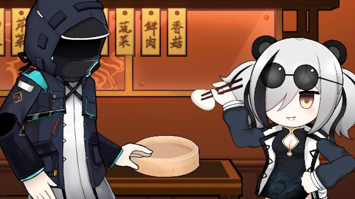 Dr. Xie who was fighting with the iron-eating beast for buns