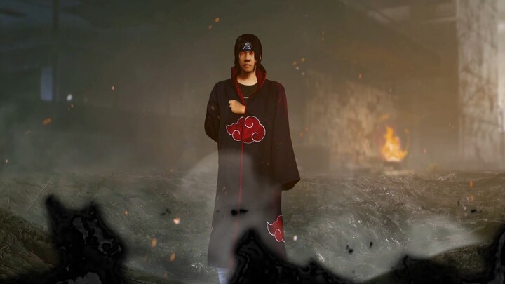 [Hiệu ứng đặc biệt] AE tự học ngày 21, Naruto COS hóa thân thành Itachi Uchiha——Amaterasu và ảo ảnh