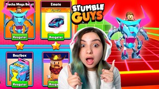 NOVO PASSE DO MR BEAST com NOVA SKIN GIGANTE E EMOTE NO STUMBLE GUYS! LIBEREI TUDO..
