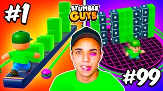 PROBÉ 100 MAPAS de BLOCK DASH en STUMBLE GUYS! 😱