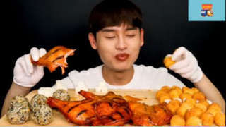 Mukbang đùi gà nướng #anngon