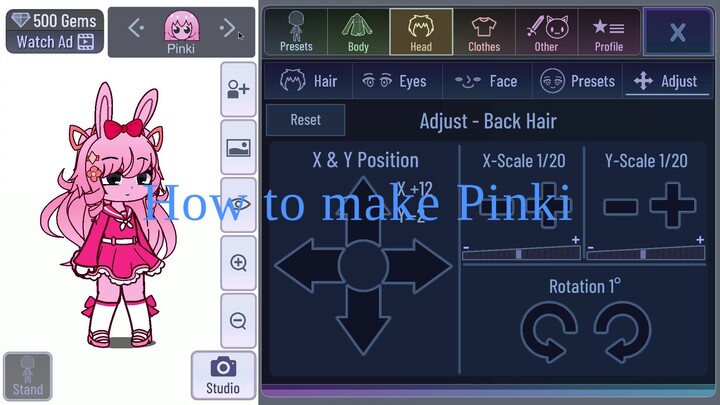 How to make Pinki from Sprunki in Gacha club