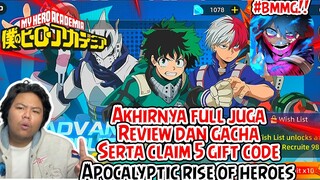 AKHIRNYA FULL GAME RISE OF HEROES MY ACADEMI REVIEW DAN GACHA SERTA  CLAIM 5 GIFT CODE NYA