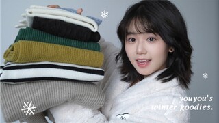 แชร์สินค้าฤดูใบไม้ร่วงและฤดูหนาว｜เอาชนะอากาศหนาวด้วยความงามของคุณ!｜ผ้าพันคอ หมวกกันหนาว เสื้อขนแกะ โ