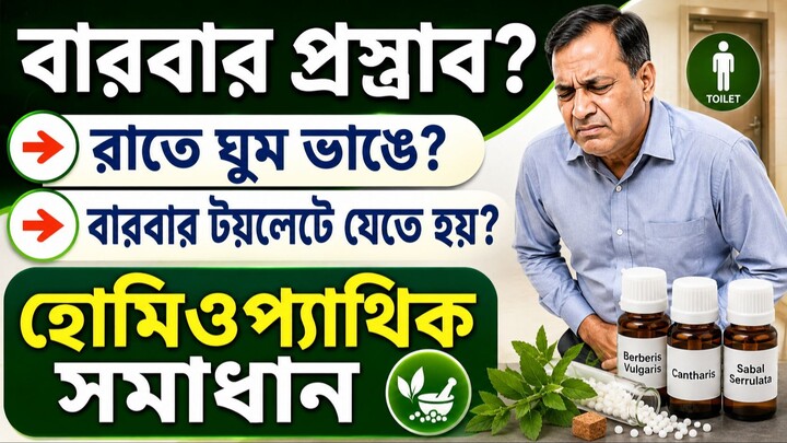 রাতে বারবার প্রস্রাব ও জ্বালাপোড়া | সমস্যার প্রাকৃতিক | হোমিওপ্যাথিক সমাধান