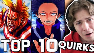 NON MHA Fan Reacts to My Hero Academia Top 10 Quirks