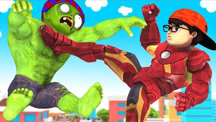 Hero Nick IronMan vs Giant Zombie - Scary Teacher 3D Funny Animation