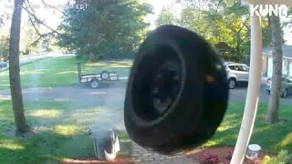 Random Tire Hits House At High Speed