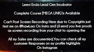 Leevi Erola Lead Gen Incubator course download