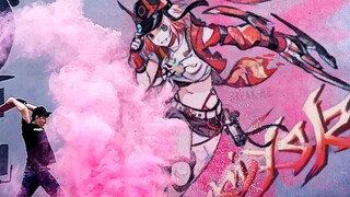 الرسم على الجدران الذي استغرق 9 أيام تم تدميره في لحظة، رسم عشوائي للعبة "بانديشين ستار ريل"