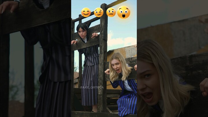 What's happening??🤯 #enid #jennaortega #fakeortega #wednesday #wednesdayaddams #netflix