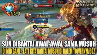 Ketika Sun dibantai di awal game auto late game kita bantai sampai masuk turret musuh