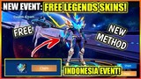 FREE LEGENDS SKIN FOR ALL FROM INDONESIA EVENT! NO VPN NEED! (MUST WATCH) | MOBILE LEGENDS 2021