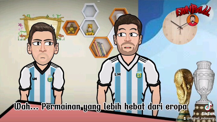 Messi Takut  ke Indonesia! ANIMASI SEPAKBOLA LUCU