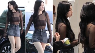 [Girl Group] Penampilan Liu Jie dapat dilihat 10.000 kali sambil berjalan, rok denim tube top hitam 