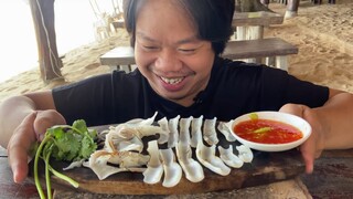 หมึกสดๆกินหมึกดิบๆ #ร้านบางปอซีฟู๊ดตาโข MRพาหิว  #เกาะสมุย #samui