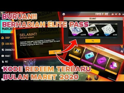 50 KODE REDEEM FREE FIRE TERBARU BULAN MARET 2020 - BERHADIAH ELITE PASS